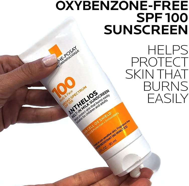La Roche-Posay Anthelios Melt-In Milk Sunscreen SPF 100, Sunscreen For Body & Face, Broad Spectrum SPF + Antioxidants, Oil Free, For Sun Sensitive Skin, Oxybenzone Free - Image 2