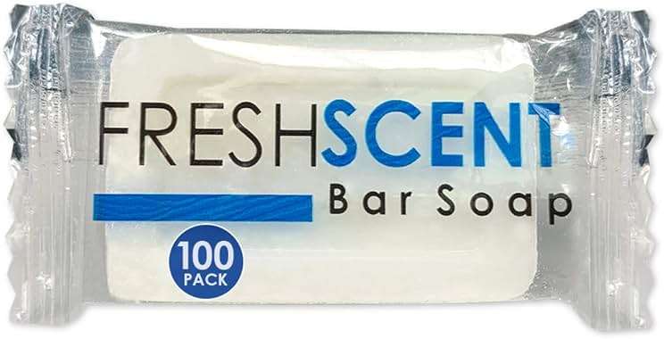 Freshscent 0.5 oz Bar Soap [100 Pack] Hotel Travel Size, Individually Wrapped, Vegetable Based, Bulk Amenities and Toiletries for Hospitality - Image 1
