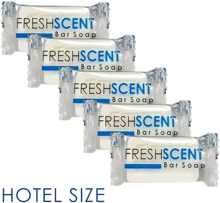 Freshscent 0.5 oz Bar Soap [100 Pack] Hotel Travel Size, Individually Wrapped, Vegetable Based, Bulk Amenities and Toiletries for Hospitality - Image 2
