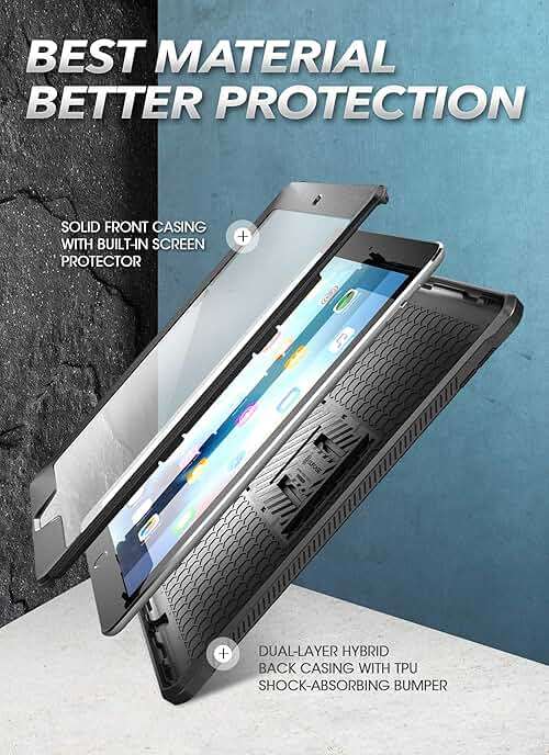 SUPCASE for iPad 9th Generation Case with Screen Protector (Unicorn Beetle Pro), [Built-in Stand] Heavy Duty Rugged Protective Case for iPad 10.2 9th / 8th / 7th Generation (2021/2020/2019), Black - Image 3