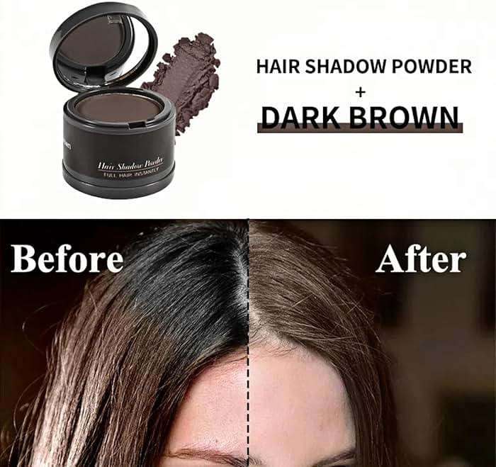 gowwim Hairline Powder(Dark Brown) Hair Root Dye, Instantly Hair Color Shadow Cover Gray Hair Root, Hair Touch-Up, Thin Hair Powder 4 g - Image 3