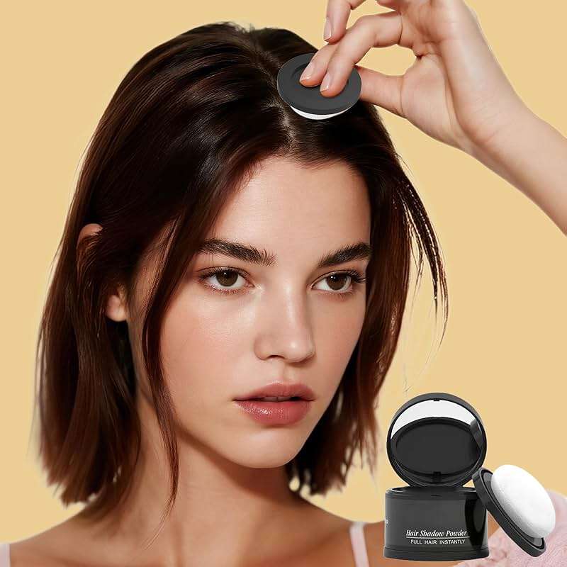 gowwim Hairline Powder(Dark Brown) Hair Root Dye, Instantly Hair Color Shadow Cover Gray Hair Root, Hair Touch-Up, Thin Hair Powder 4 g - Image 7