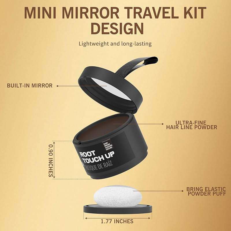 Hairline Powder (Medium Brown) - Instantly Cover Gray Roots, Hair Touch-Up, Hair Color Shadow for Thin Hair - Image 4