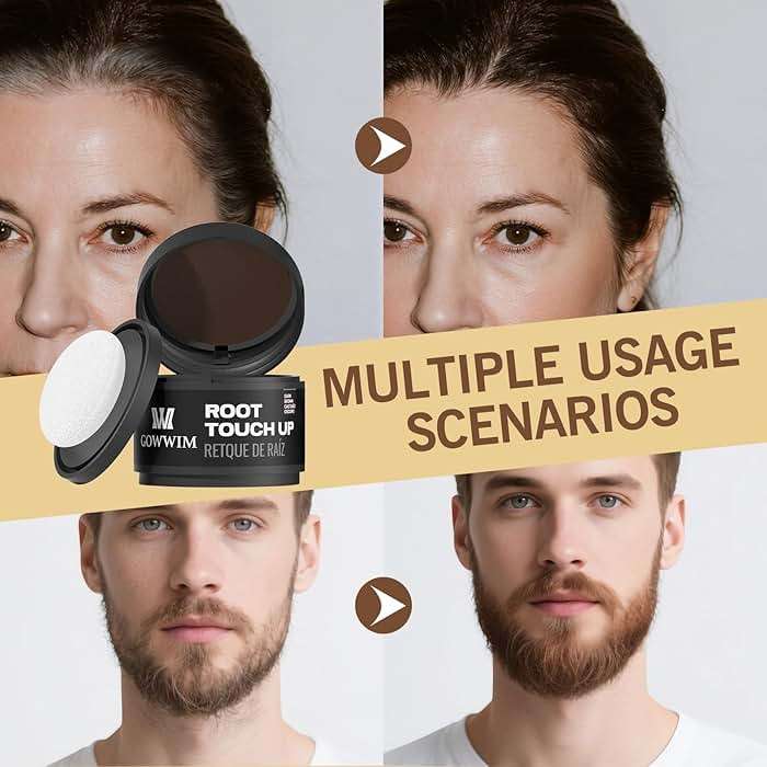 Hairline Powder (Medium Brown) - Instantly Cover Gray Roots, Hair Touch-Up, Hair Color Shadow for Thin Hair - Image 7