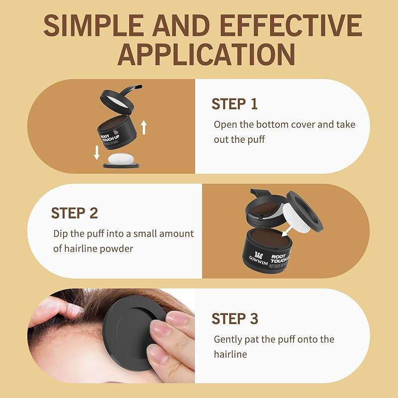 Hairline Powder (Medium Brown) - Instantly Cover Gray Roots, Hair Touch-Up, Hair Color Shadow for Thin Hair - Image 8