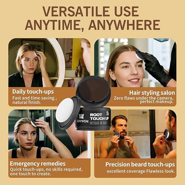 Hairline Powder (Medium Brown) - Instantly Cover Gray Roots, Hair Touch-Up, Hair Color Shadow for Thin Hair - Image 9