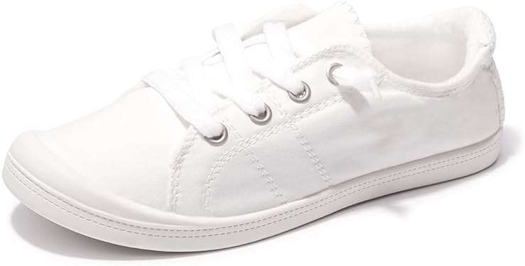 Women's Slip On Canvas Sneaker Low Top Casual Walking Shoes Classic Comfort Flat Fashion Sneakers - Image 1