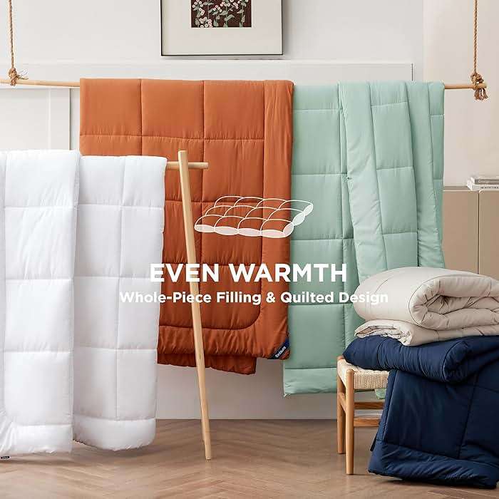 Bedsure Comforter Duvet Insert - Quilted Comforters Queen Size, All Season Duvet, GentleSoft Down Alternative Bedding, with 8 Tabs, Gifts for Women/Men, White, Queen 88 x 88 Inches | Queen Size, All Season Duvet, Down Alternative Bedding, White, Queen, 88 x 88 Inches - Image 8