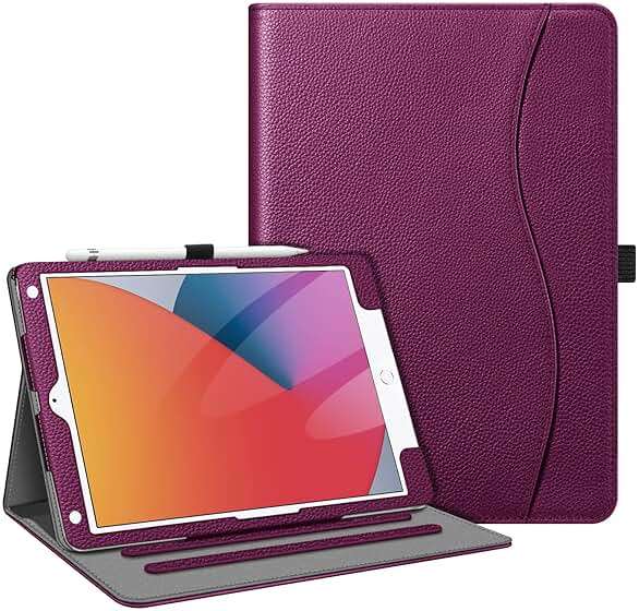 Fintie Case for iPad 9th / 8th / 7th Generation (2021/2020/2019) 10.2 Inch - [Corner Protection] Multi-Angle Viewing Stand Cover with Pocket & Pencil Holder, Auto Sleep Wake, Purple - Image 1