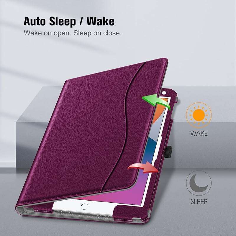 Fintie Case for iPad 9th / 8th / 7th Generation (2021/2020/2019) 10.2 Inch - [Corner Protection] Multi-Angle Viewing Stand Cover with Pocket & Pencil Holder, Auto Sleep Wake, Purple - Image 3