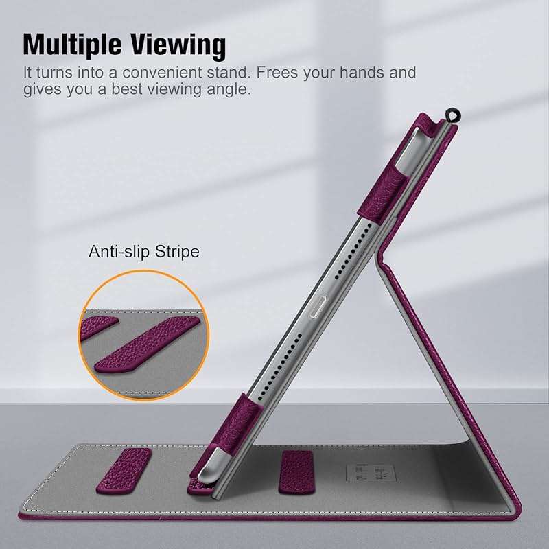 Fintie Case for iPad 9th / 8th / 7th Generation (2021/2020/2019) 10.2 Inch - [Corner Protection] Multi-Angle Viewing Stand Cover with Pocket & Pencil Holder, Auto Sleep Wake, Purple - Image 4