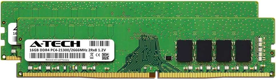 A-Tech 32GB RAM Kit for Dell XPS 8930 Tower - (2 x 16GB) DDR4 2666MHz PC4-21300 Non-ECC DIMM Desktop Memory Upgrade - Image 2