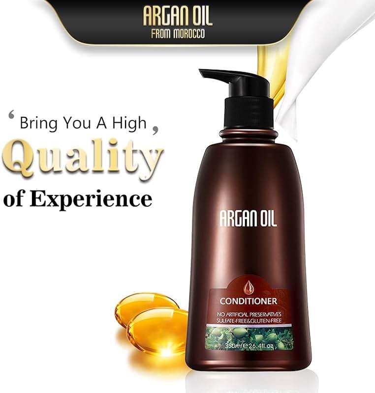 Moroccan Argan Oil Shampoo and Conditioner Sets with Hair Mask, Color Safe Smooth Add Shine Hair Treatment, UV Protection, Intense Moisturizing For Dry, Damaged, Frizzy,3 pack with Gift Box - Image 6