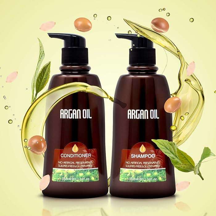 Moroccan Argan Oil Shampoo and Conditioner Sets with Hair Mask, Color Safe Smooth Add Shine Hair Treatment, UV Protection, Intense Moisturizing For Dry, Damaged, Frizzy,3 pack with Gift Box - Image 9