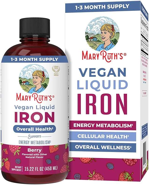 MaryRuth’s Liquid Iron | Iron Supplement for Women Men & Kids | Red Blood Cell Formation | Oxygen Support | Energy Metabolism | Ages 4 & Up | Sugar Free | Vegan | Non-GMO | Gluten Free | 15.22 Fl Oz - Image 1