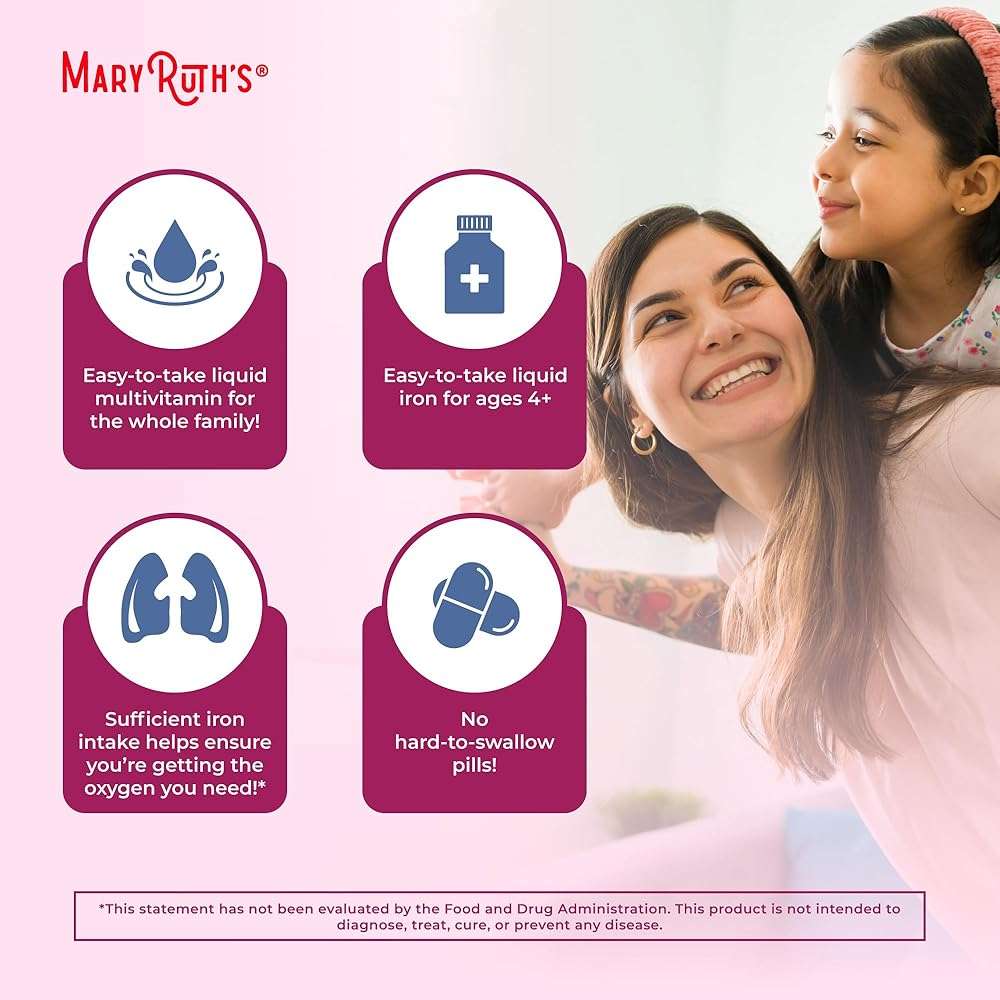 MaryRuth’s Liquid Iron | Iron Supplement for Women Men & Kids | Red Blood Cell Formation | Oxygen Support | Energy Metabolism | Ages 4 & Up | Sugar Free | Vegan | Non-GMO | Gluten Free | 15.22 Fl Oz - Image 6
