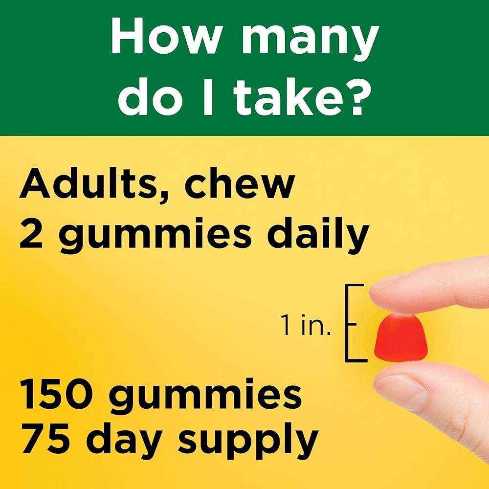 Nature Made Vitamin D3 5000 IU Per Serving Gummies Extra Strength, Bone and Immune Health Support, 150 Vitamin D Gummies for Adults, 75 Day Supply - Image 6