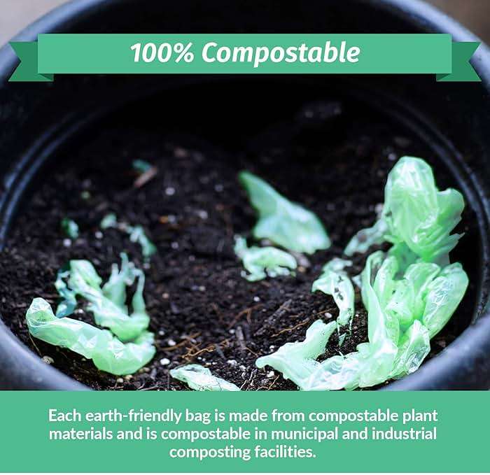 Reli. Compostable 6-8 Gallon Trash Bags | 100 Count | ASTM D6400 | Green | Eco-Friendly | For Compost - Image 3