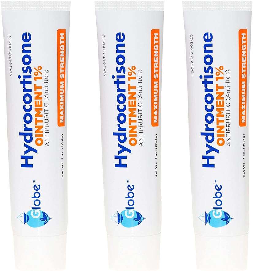 (3 Pack) Globe Hydrocortisone Maximum Strength Transparent Ointment 1%,1 oz, Anti-Itch Topical Ointment for Redness, Swelling, Itching, Rash, Bug/Mosquito Bites, Eczema, Hemorrhoids & More - Image 1