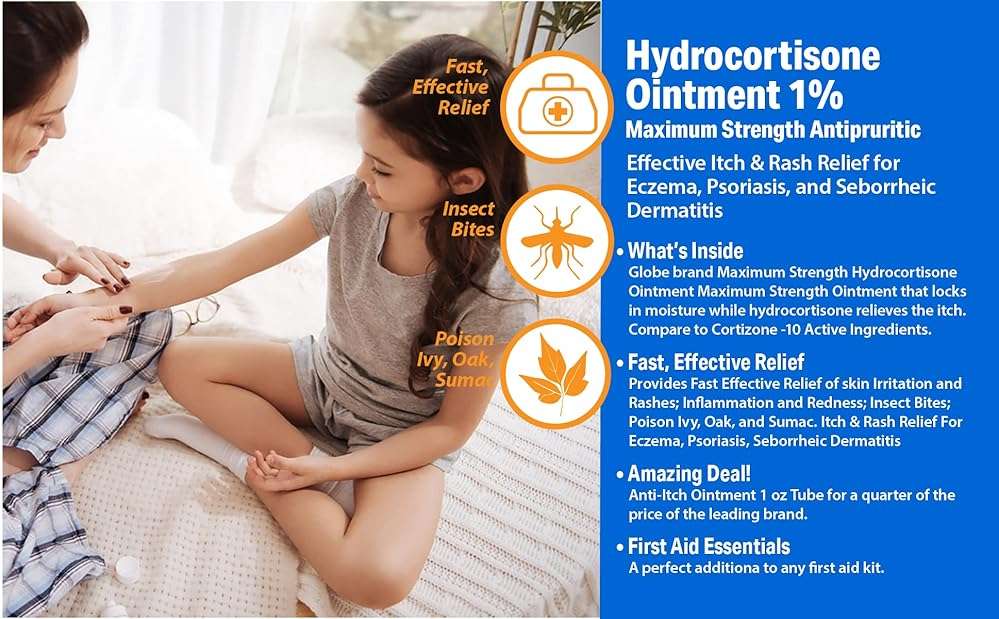 (3 Pack) Globe Hydrocortisone Maximum Strength Transparent Ointment 1%,1 oz, Anti-Itch Topical Ointment for Redness, Swelling, Itching, Rash, Bug/Mosquito Bites, Eczema, Hemorrhoids & More - Image 4