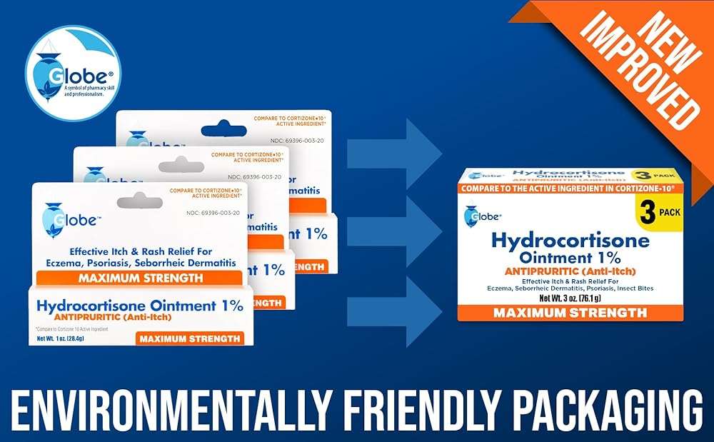 (3 Pack) Globe Hydrocortisone Maximum Strength Transparent Ointment 1%,1 oz, Anti-Itch Topical Ointment for Redness, Swelling, Itching, Rash, Bug/Mosquito Bites, Eczema, Hemorrhoids & More - Image 5