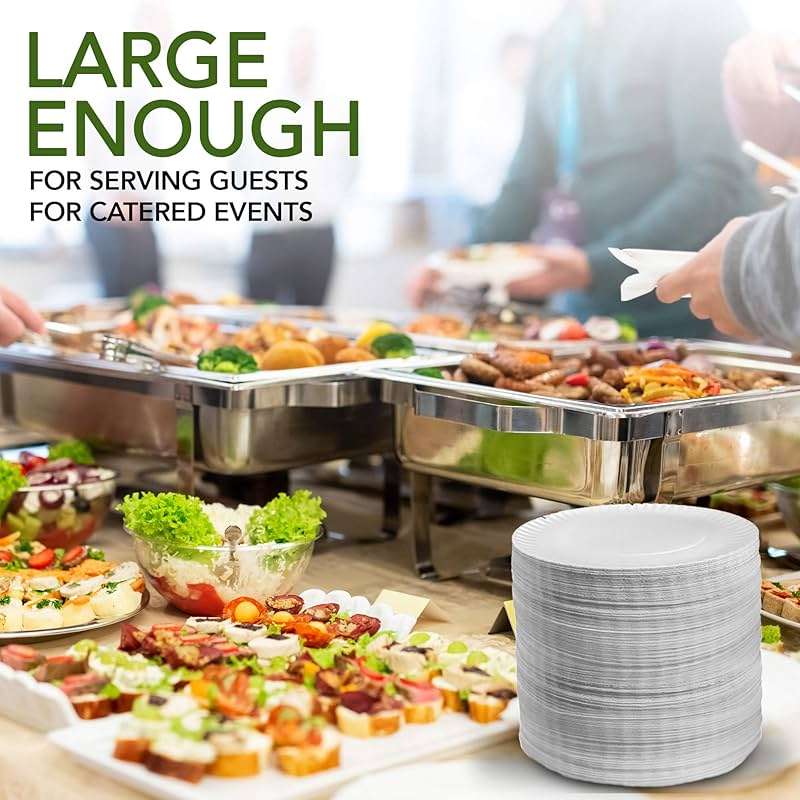 Stock Your Home 9-Inch Paper Plates Uncoated, Everyday Disposable Plates 9" Paper Plate Bulk, White, 500 Count - Image 7