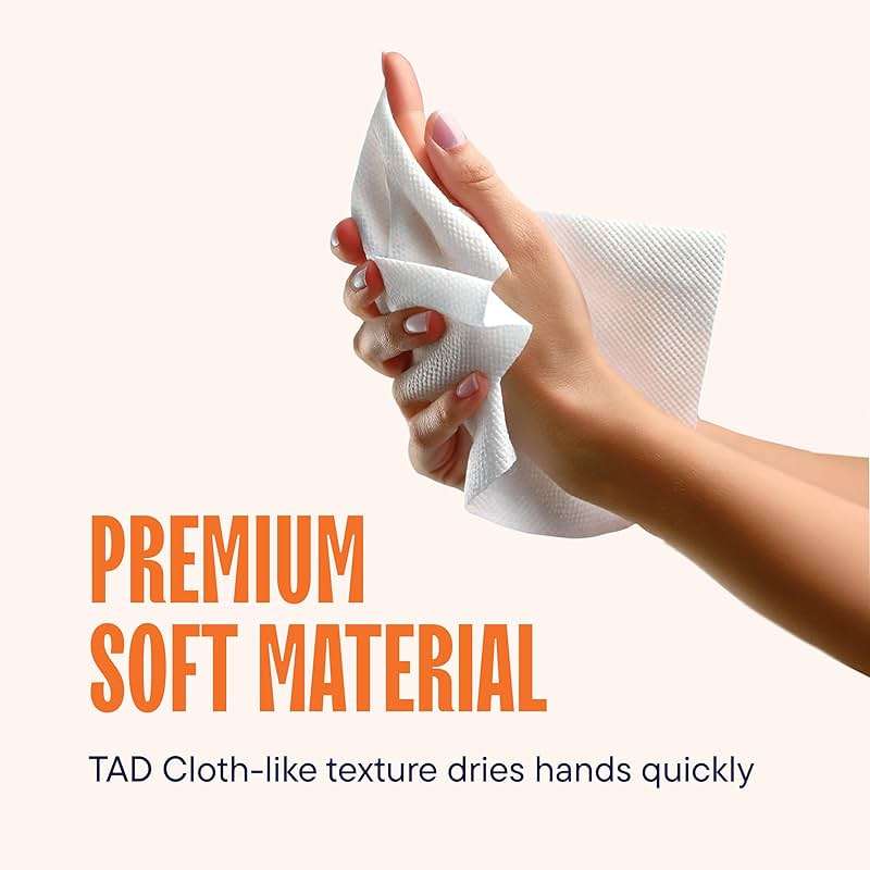 Industrial Paper Towels 10 x 800 White Roll Towels High Capacity Premium Quality (TAD Fabric Cloth Like Texture) Fits Touchless Automatic Commercial Towel Dispenser (Packed 6 Rolls) - Image 2