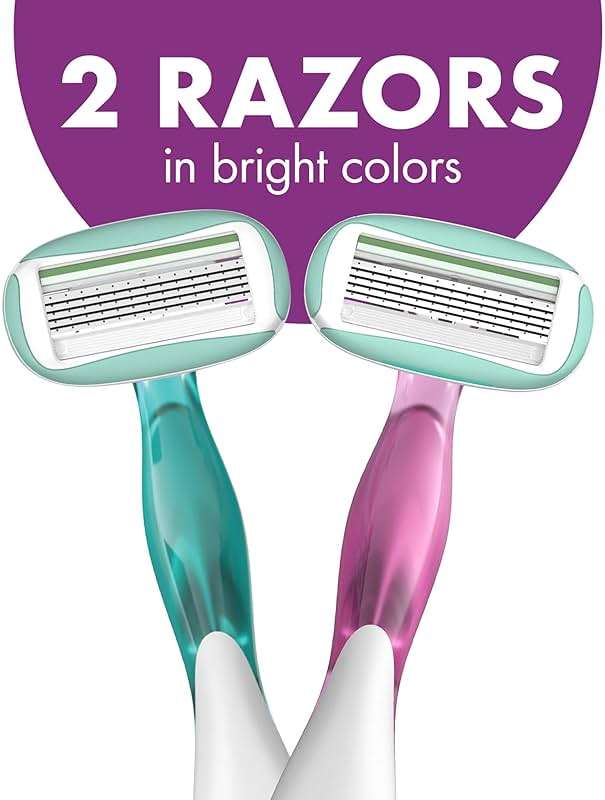 BIC Soleil 5 Sensitive Women's Disposable Razors With 360 Degree Moisture Strips For Enhanced Glide, Shaving Razors With 5 Blades, 2 Count - Image 7