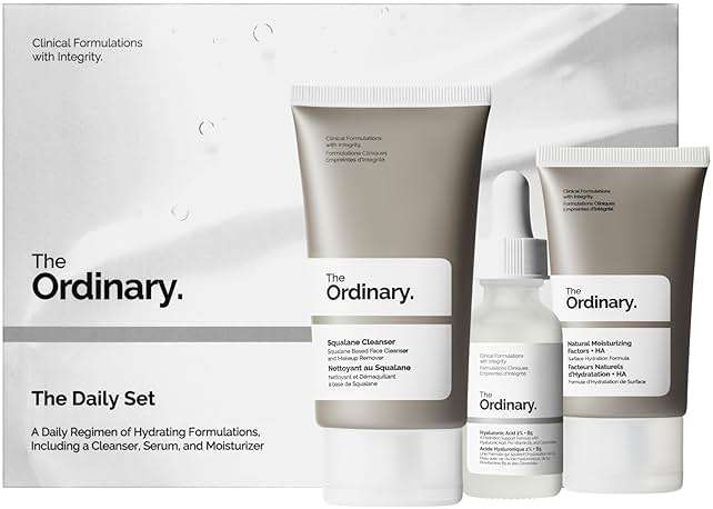 The Ordinary The Daily Set, Daily Skincare Routine with Squalane Cleanser, Hyaluronic Acid 2% + B5, and Natural Moisturizing Factors + HA | Skin Care Set - Image 1
