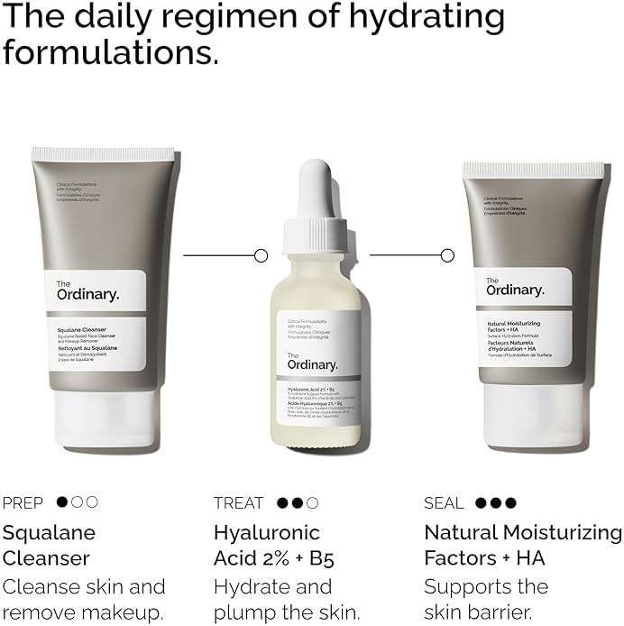 The Ordinary The Daily Set, Daily Skincare Routine with Squalane Cleanser, Hyaluronic Acid 2% + B5, and Natural Moisturizing Factors + HA | Skin Care Set - Image 2