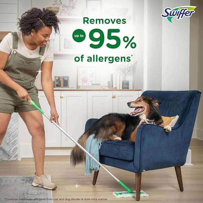 Swiffer Sweeper 2-in-1 Mops for Floor Cleaning, Dry and Wet Multi Surface Floor Cleaner, Sweeping and Mopping Starter Kit, Includes 1 Mop + 19 Refills, 20 Piece Set - Image 3