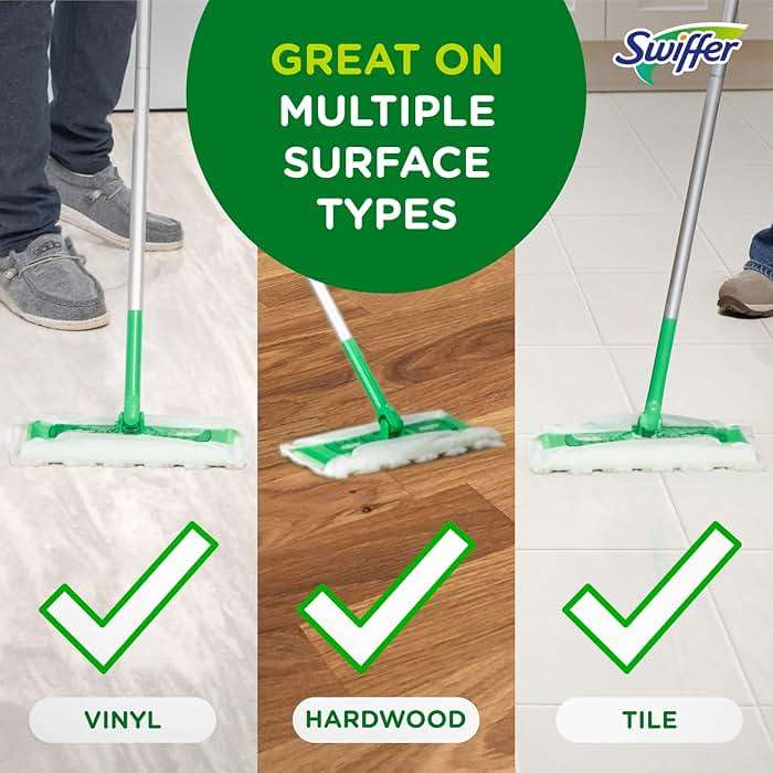 Swiffer Sweeper 2-in-1 Mops for Floor Cleaning, Dry and Wet Multi Surface Floor Cleaner, Sweeping and Mopping Starter Kit, Includes 1 Mop + 19 Refills, 20 Piece Set - Image 4