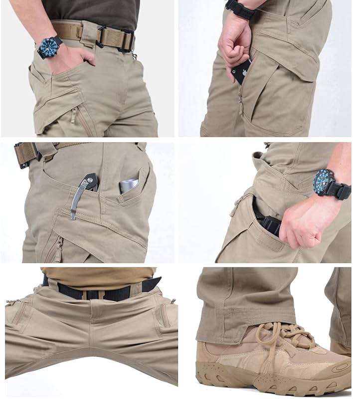 CARWORNIC Gear Men's Hiking Tactical Pants Lightweight Cotton Outdoor Military Combat Cargo Trousers - Image 5