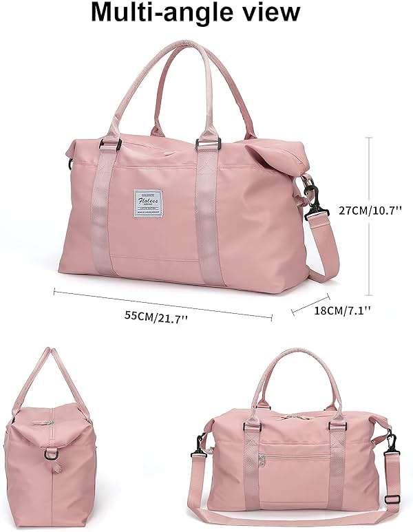 Travel Duffel Bag, Carry On Overnight Weekender Bags for Women | Travel Bag with Wet Pocket & Trolley Sleeve, For Spirit Airlines 18x14x8 Personal Item Bag - Image 8