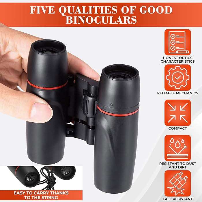 Compact Binoculars for Adults – 7X Magnification, Pocket Size Portable Design & Storage Bag, Not Night Vision – Easy Focus Mini Binoculars for Adults Travel, Birdwatching & Close-to-Mid Range Viewing - Image 4