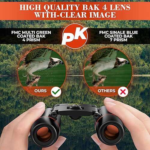 Compact Binoculars for Adults – 7X Magnification, Pocket Size Portable Design & Storage Bag, Not Night Vision – Easy Focus Mini Binoculars for Adults Travel, Birdwatching & Close-to-Mid Range Viewing - Image 8