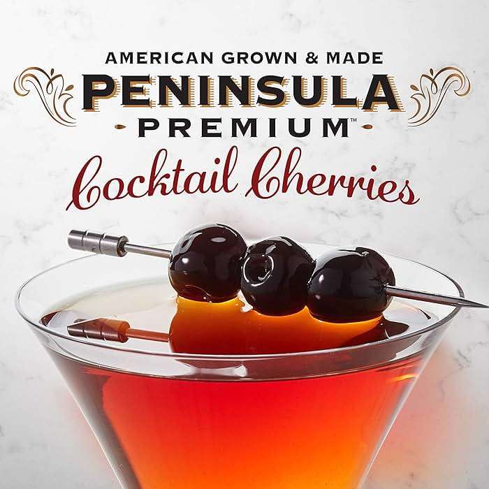 Peninsula Premium Cocktail Cherries | Award Winning | Deep Burgundy-Red | Silky Smooth, Rich Syrup | Luxe Fruit Forward, Sweet-Tart Flavor | Gourmet | American Grown & Made | 10.5 Ounce - Image 5