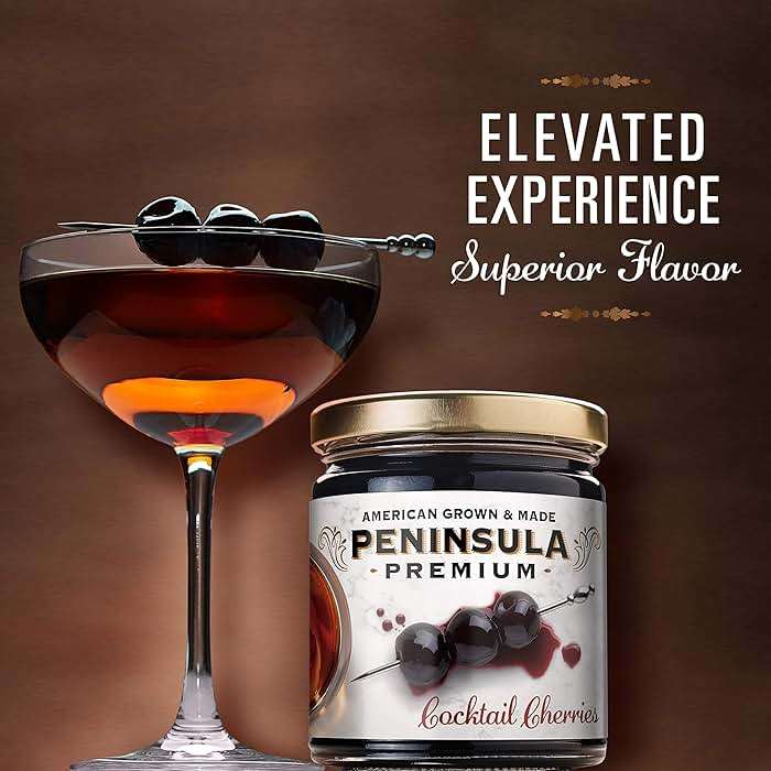Peninsula Premium Cocktail Cherries | Award Winning | Deep Burgundy-Red | Silky Smooth, Rich Syrup | Luxe Fruit Forward, Sweet-Tart Flavor | Gourmet | American Grown & Made | 10.5 Ounce - Image 6