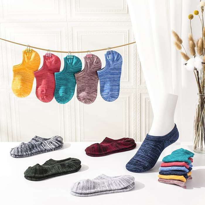 IDEGG No Show Socks Women 10 Pairs Low Cut Anti-Slid Novelty Athletic Casual Invisible Liner Socks - Image 4