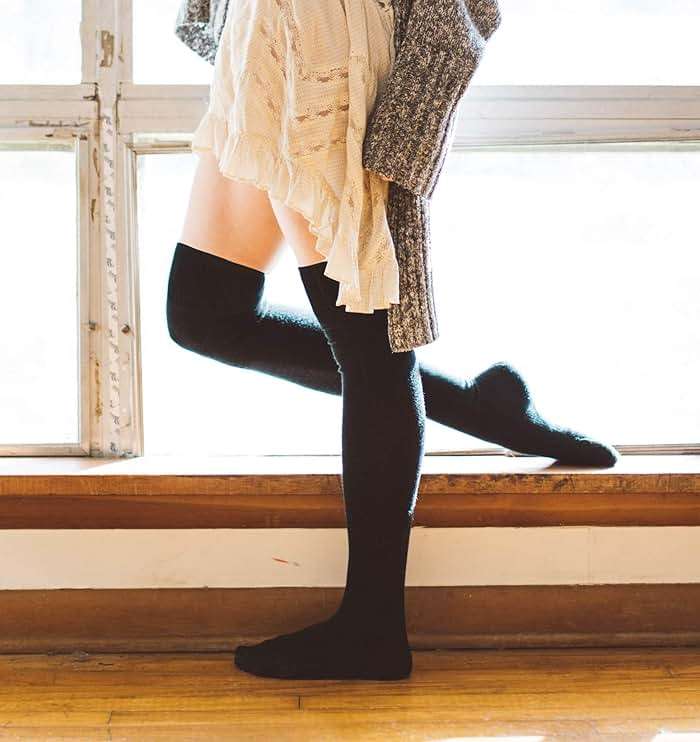 Moon Wood Women Thigh High Socks Extra Long Cotton Knit Warm Thick Tall Over the Knee Boot Stocking Leg Warmers Daily Cosplay - Image 2