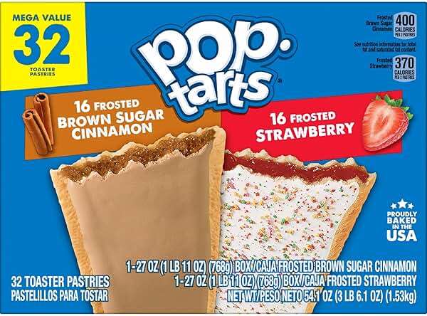 Pop-Tarts Toaster Pastries, Breakfast Foods, Kids Snacks, Value Pack, Frosted Brown Sugar Cinnamon & Frosted Strawberry Variety Pack, 27oz Box (32 Pop-Tarts) - Image 14