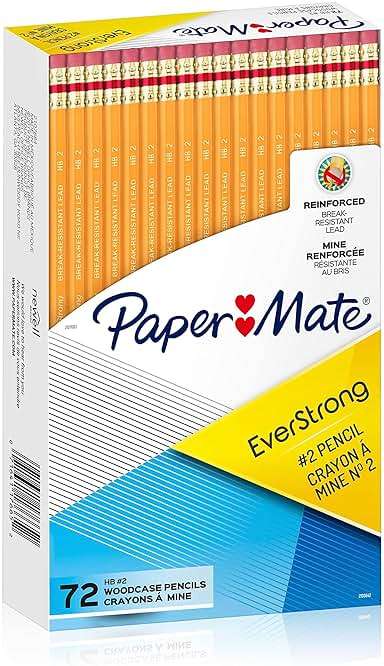 Paper Mate EverStrong #2 Pencils, Reinforced, Break-Resistant Lead When Writing, 72-Count - Image 1