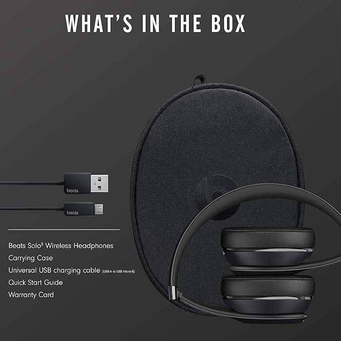 Beats Solo3 Wireless On-Ear Headphones - Apple W1 Headphone Chip, Class 1 Bluetooth, 40 Hours of Listening Time, Built-in Microphone - Black - Image 6