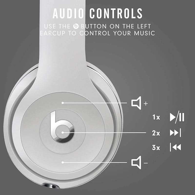 Beats Solo3 Wireless On-Ear Headphones - Apple W1 Headphone Chip, Class 1 Bluetooth, 40 Hours of Listening Time, Built-in Microphone - Satin Silver (Latest Model) - Image 4