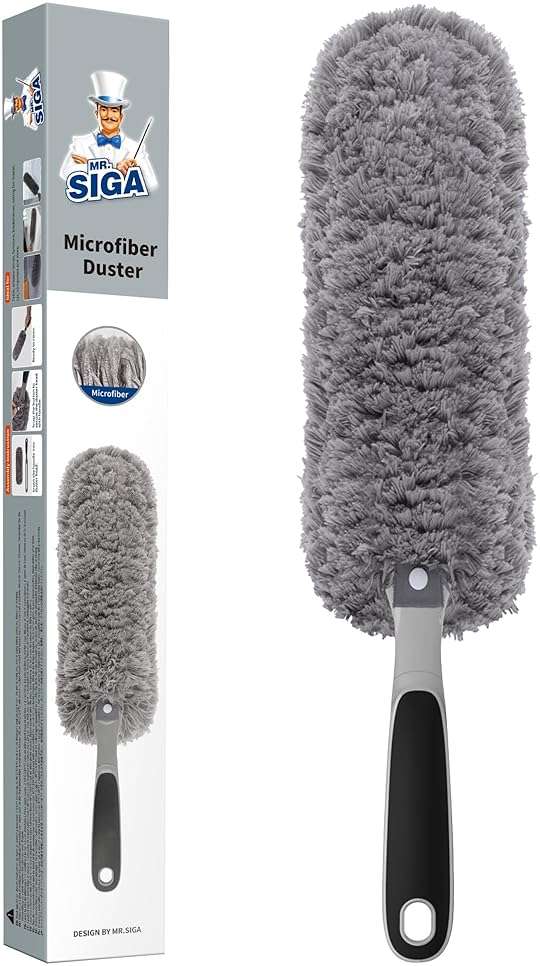 MR.SIGA Lint Free Microfiber Duster, Washable Duster for Household Cleaning Gray - Image 1