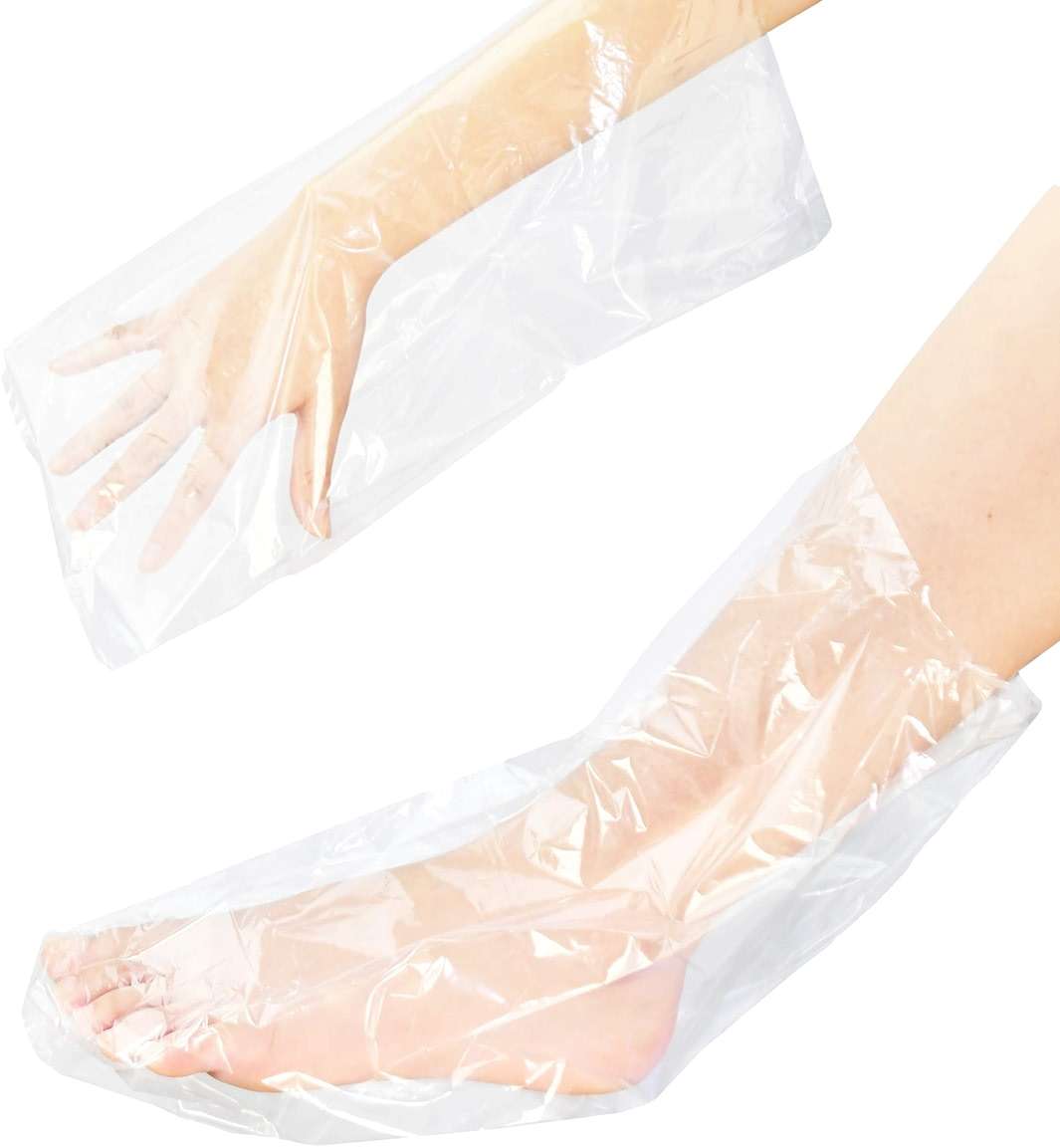 AMT 100 Count Paraffin Wax Bags for Hands and Feet, Plastic Refills Liners, Socks and Gloves Paraffin Bath Mitts Covers for Therabath Wax Treatment Machine Therapy - Image 1