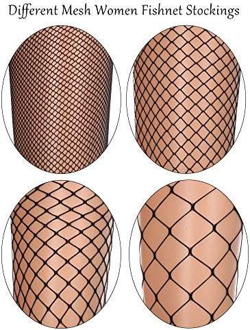 Zhanmai 8 Pairs Women Fishnet Stockings Tights Pantyhose Thigh High Stockings Waist Fishnets - Image 2