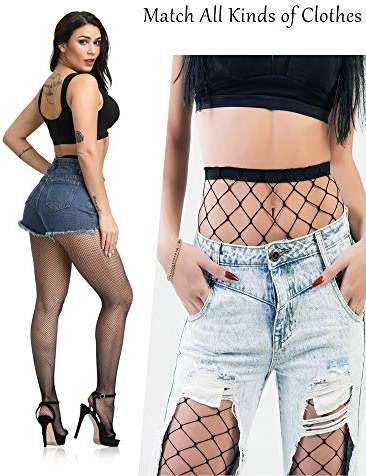 Zhanmai 8 Pairs Women Fishnet Stockings Tights Pantyhose Thigh High Stockings Waist Fishnets - Image 3