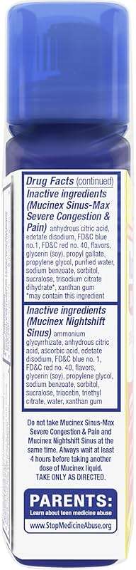 Mucinex Maximum Strength Sinus-Max Severe Congestion & Pain + Nightshift Sinus Liquid, Cold and Flu Medicine for Adults, Over-the-Counter Medication for Multi-Symptom Relief, 2x6 Fl Oz - Image 13