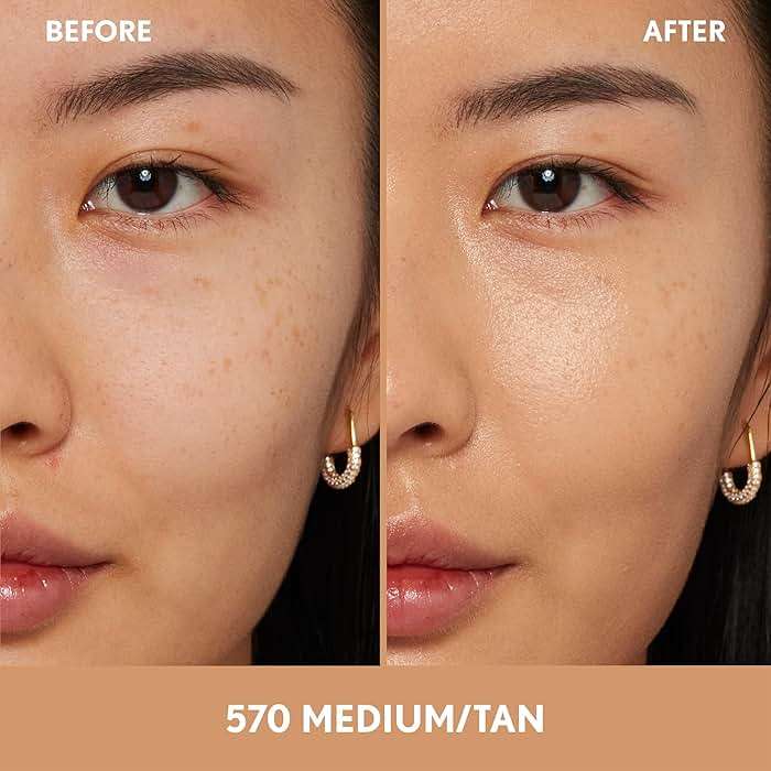 COVERGIRL Clean Fresh Nourishing Skin Tint, 570 Medium/Tan, Liquid Foundation, Dewy Finish, Infused with Coconut & Aloe, Vegan Formula - Image 3